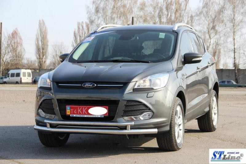 Купить Передняя защита ST014 (нерж.) 60/42 мм для Ford Kuga/Escape 2013-2019 гг