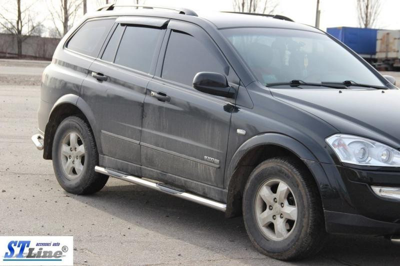 Купить Боковые трубы BB002 (2 шт, нерж.) для SsangYong Kyron 2005-2014 гг
