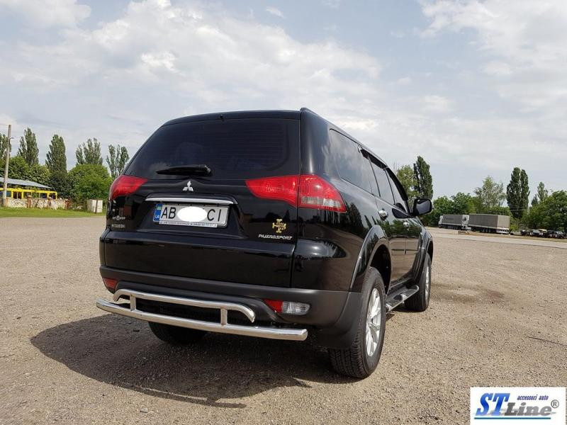 Купить Задняя защита AK002-2 (2 шт, нерж) для Mitsubishi Pajero Sport 2008-2015 гг