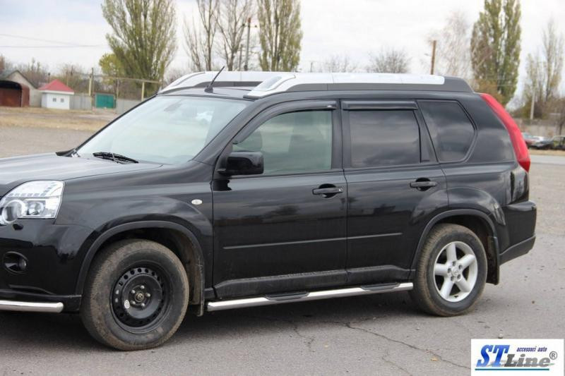 Купить Боковые трубы BB002 (2 шт, нерж) для Nissan X-trail T31 2007-2014 гг