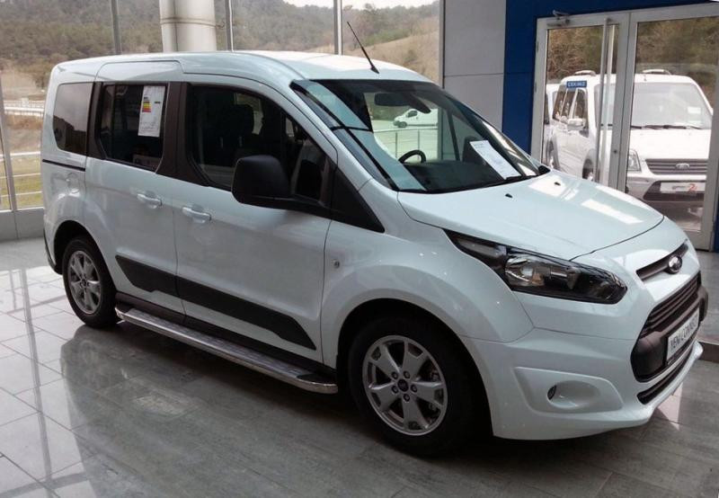 Купити Бокові пороги Ms-Line (2 шт., Алюм.) Стандартна база для Ford Connect 2014-2021 рр