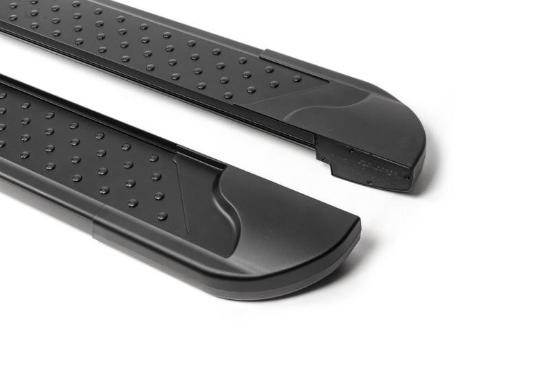 Купити Бокові пороги Allmond Black (2 шт., алюміній) Максі база для Ford Connect 2014-2021 рр