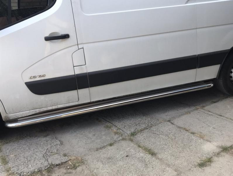 Купить Боковые пороги Premium (2 шт., нерж.) 60 мм, длинная база для Renault Master 2011-2023 гг