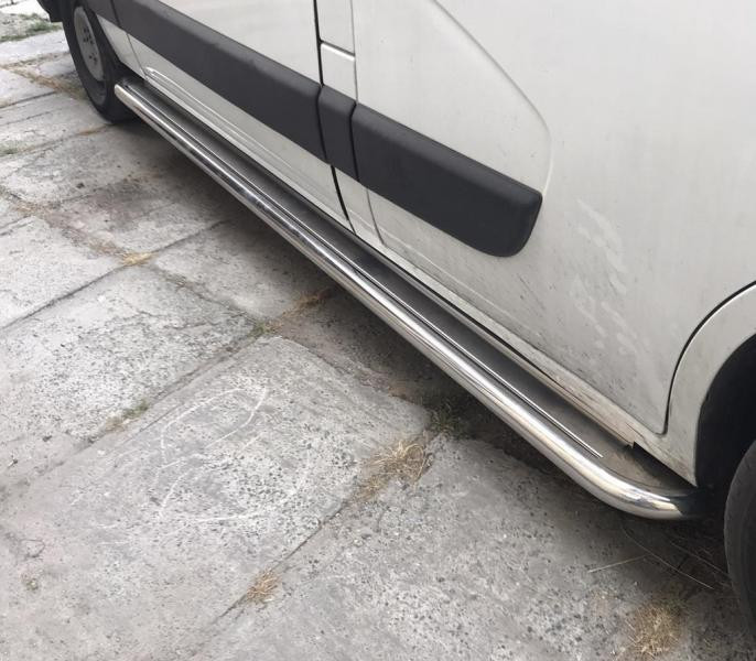 Купить Боковые пороги Premium (2 шт., нерж.) 60 мм, длинная база для Renault Master 2011-2023 гг