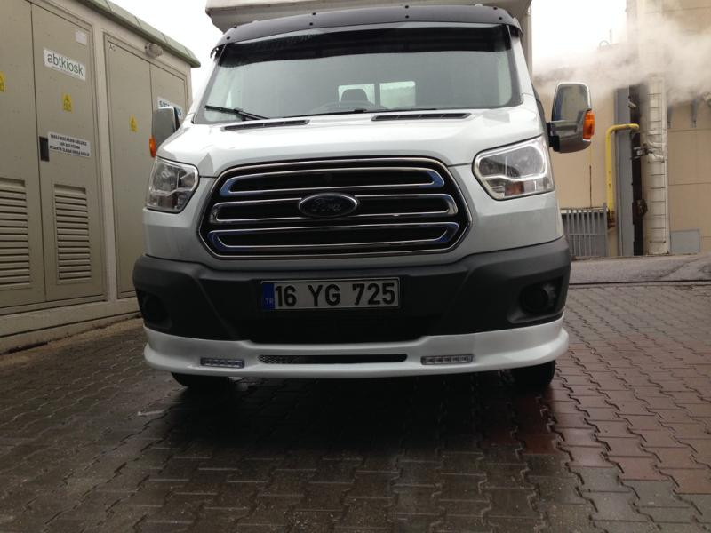 Купити Накладка на передній бампер Ince (2014-2019, під фарбування) для Ford Transit 2014- рр