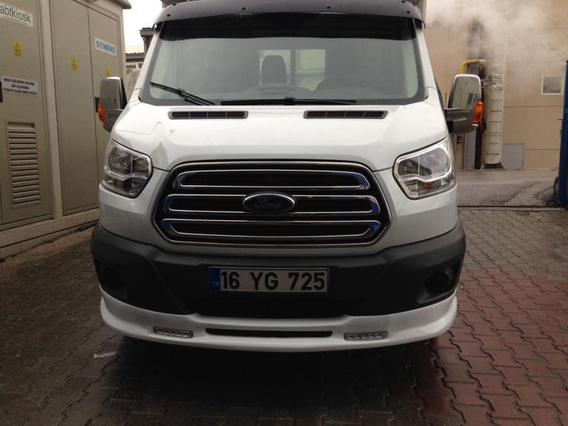 Купити Накладка на передній бампер Ince (2014-2019, під фарбування) для Ford Transit 2014- рр