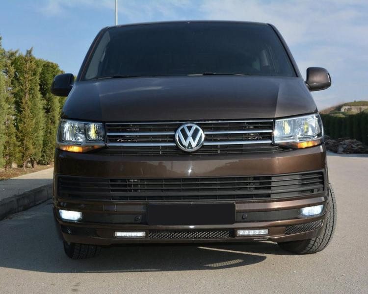 Купити Накладка на передній бампер Sport 2-LED 2015-2018 (під фарбування) для Volkswagen T6