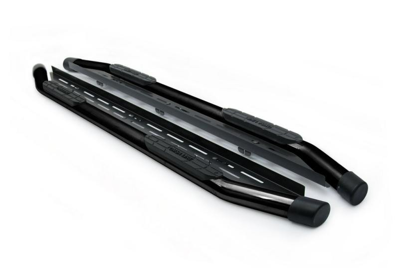 Купить Боковые пороги Amazon Black (2 шт, черные) для Mitsubishi L200 2015-2024 гг