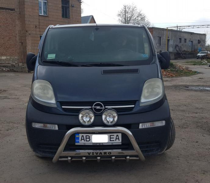 Купити Кенгурятник WT003-4 (нерж.) З написом для Opel Vivaro 2001-2015 рр