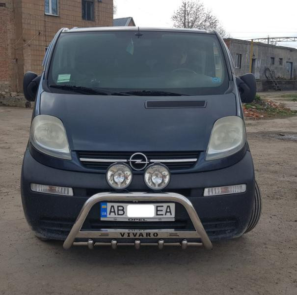 Купити Кенгурятник WT003-4 (нерж.) З написом для Opel Vivaro 2001-2015 рр