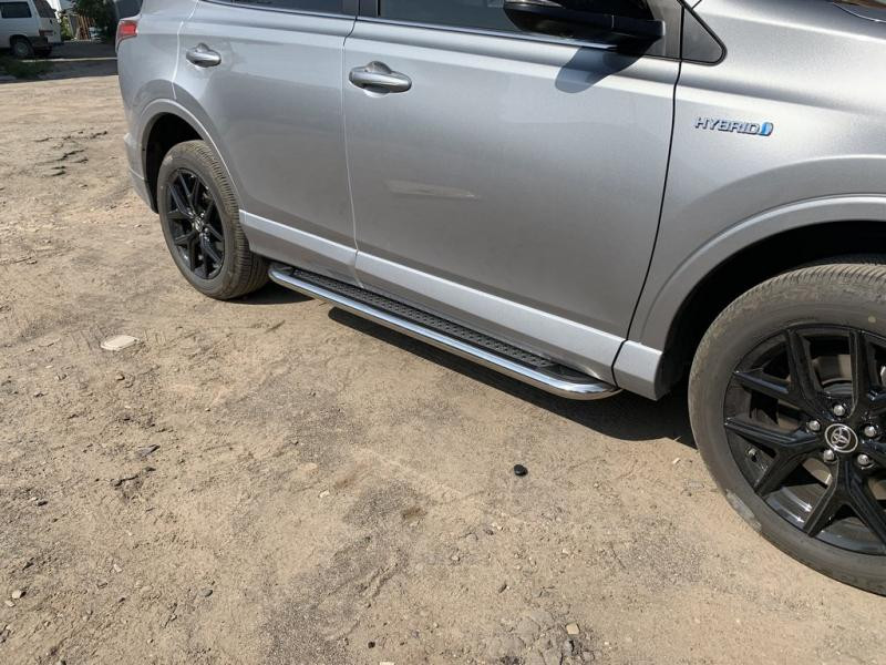Купити Бокові пороги Maydos V2 (2 шт., алюміній -2025 нерж) для Toyota Rav 4 2013-2018 рр