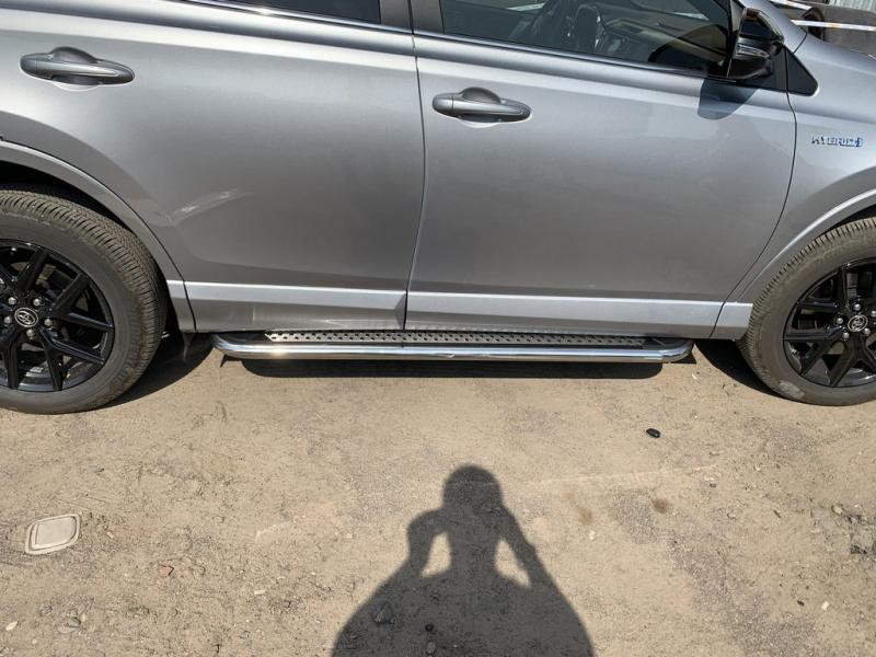 Купити Бокові пороги Maydos V2 (2 шт., алюміній -2025 нерж) для Toyota Rav 4 2013-2018 рр