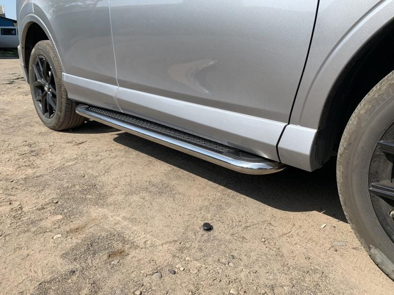 Купити Бокові пороги Maydos V2 (2 шт., алюміній -2025 нерж) для Toyota Rav 4 2013-2018 рр