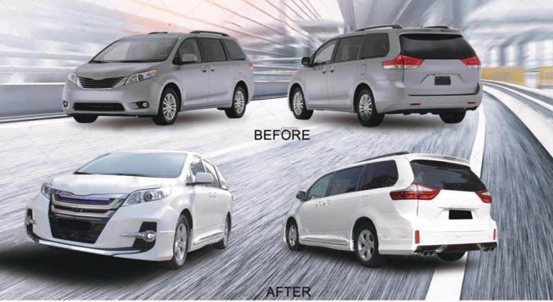 Купить Комплект обвесов GBT для Toyota Sienna 2010-2020 гг