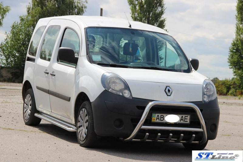 Купить Кенгурятник WT003/004 (нерж.) с надписью, 60 мм для Renault Kangoo 2008-2020 гг