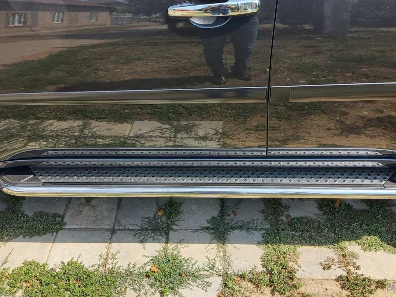 Купити Бокові пороги Maydos V2 (2 шт., алюміній -2025 нерж) для Mitsubishi Pajero Sport 2008-2015 рр