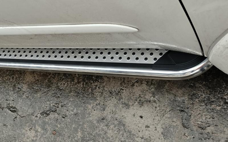 Купити Бокові пороги Maydos V2 (2 шт., алюміній -2025 нерж) для Mitsubishi Pajero Sport 2008-2015 рр