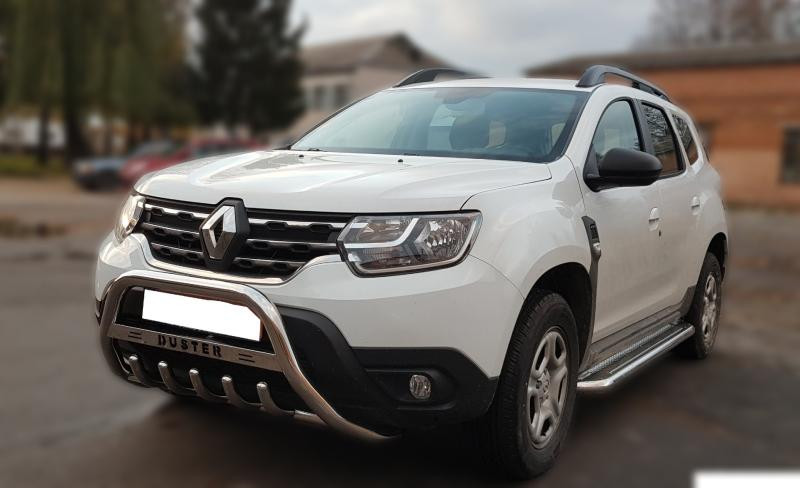 Купить Кенгурятник с надписью WT004 (нерж.) для Renault Duster 2018-2024 гг