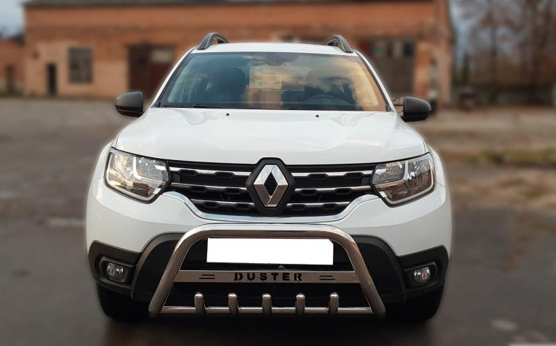 Купить Кенгурятник с надписью WT004 (нерж.) для Renault Duster 2018-2024 гг