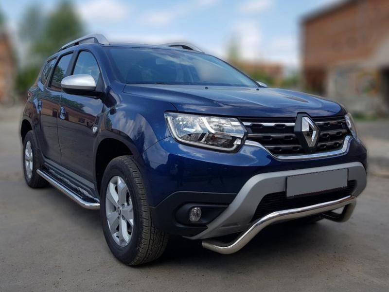 Купить Кенгурятник WT007 (нерж.) для Renault Duster 2018-2024 гг