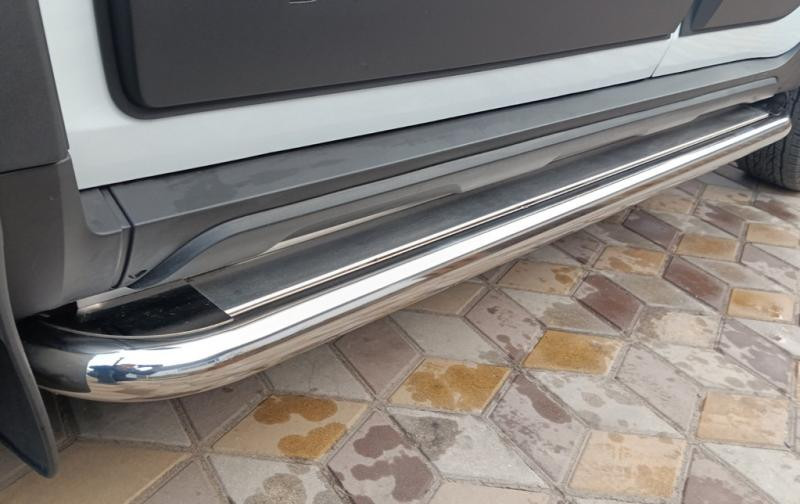 Купить Боковые пороги Premium (2 шт., нерж.) Ø60 для Renault Duster 2018-2024 гг