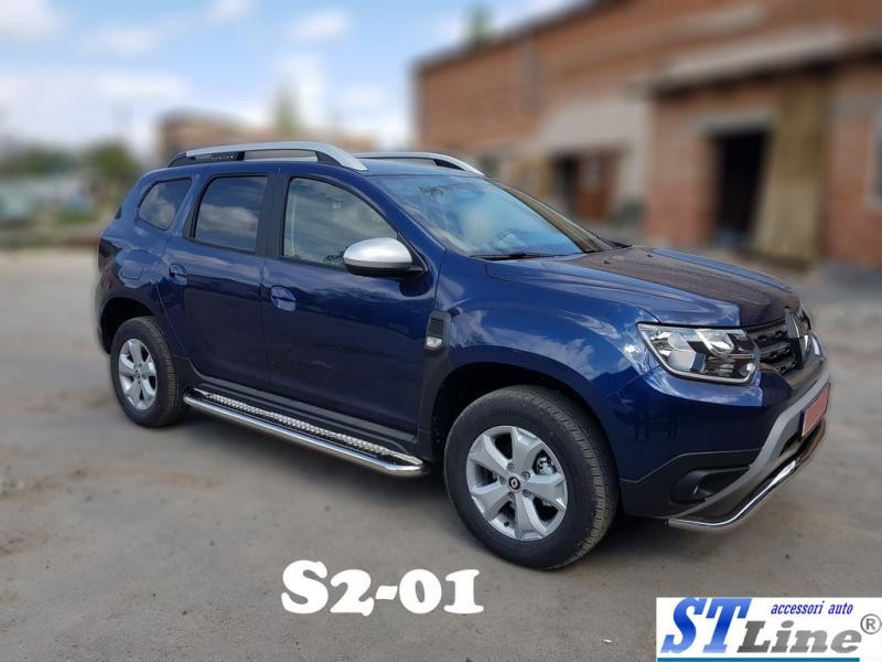 Купить Боковые пороги Premium (2 шт., нерж.) Ø60 для Renault Duster 2018-2024 гг