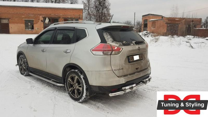 Купити Бокові пороги Premium (2 шт., нерж.) Ø60 для Nissan X-trail T32 / Rogue 2014-2021 рр