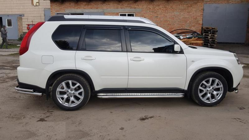 Купити Бокові пороги Premium (2 шт., нерж.) Ø60 для Nissan X-trail T31 2007-2014рр