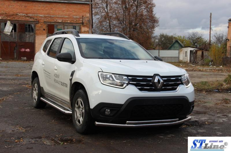 Купити Передній захист F3-10 (нерж.) для Renault Duster 2018-2024 рр
