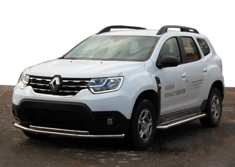 Купити Передній захист F3-10 (нерж.) для Renault Duster 2018-2024 рр