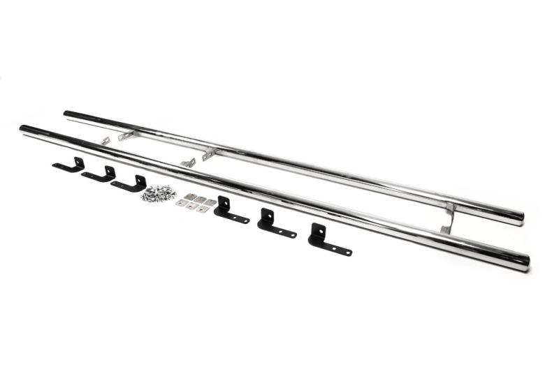 Купити Бічні труби BB002 (2 шт., нерж.) 70 мм, коротка база для Renault Kangoo 2008-2020 рр