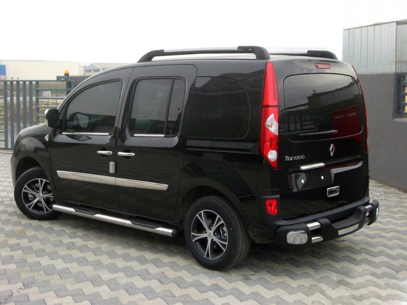 Купити Бічні труби BB002 (2 шт., нерж.) 70 мм, довга база для Renault Kangoo 2008-2020 рр