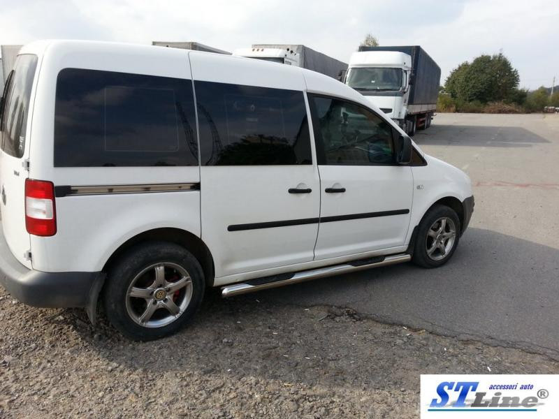 Купити Бічні труби BB002 (2 шт., нерж) 70 мм, Стандартна база для Volkswagen Caddy 2015-2020 рр