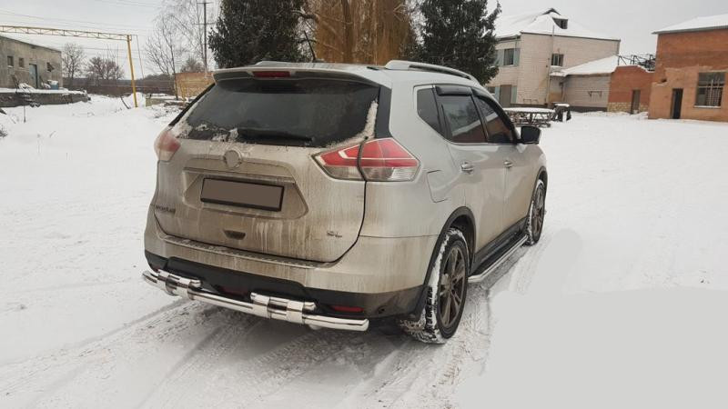 Купить Задняя защита NSXT.13.6.B1-08 (2 шт, нерж) для Nissan X-trail T32/Rogue 2014-2021 гг