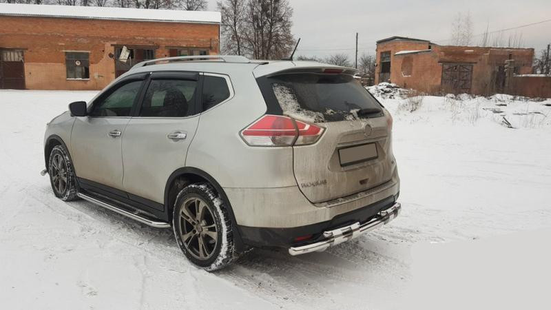 Купить Задняя защита NSXT.13.6.B1-08 (2 шт, нерж) для Nissan X-trail T32/Rogue 2014-2021 гг