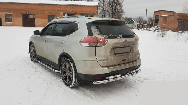 Купить Задняя защита NSXT.13.6.B1-08 (2 шт, нерж) для Nissan X-trail T32/Rogue 2014-2021 гг