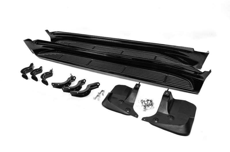Купить Боковые пороги (2015-2021) Черный цвет для Toyota Land Cruiser 200