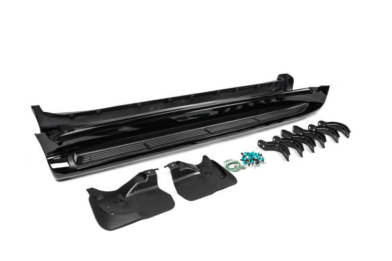 Купити Бокові пороги з LED (дизайн 2015-2020) Чорний колір для Toyota Land Cruiser 200