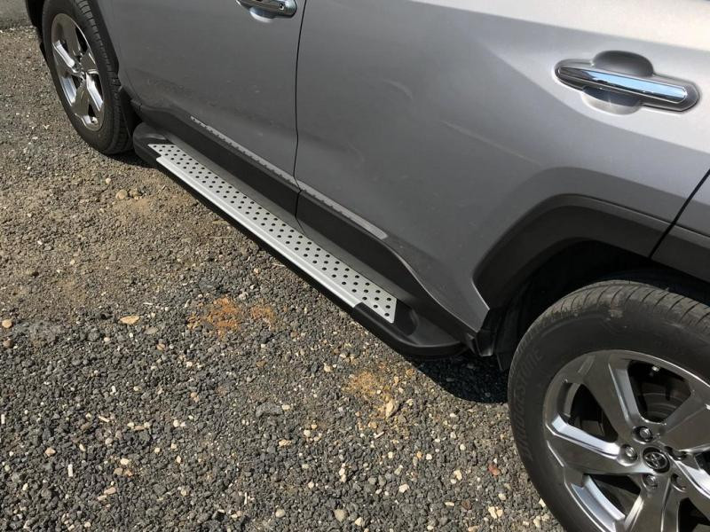 Купити Бокові пороги Allmond Grey (2 шт., алюміній) для Toyota Rav 4 2019- рр