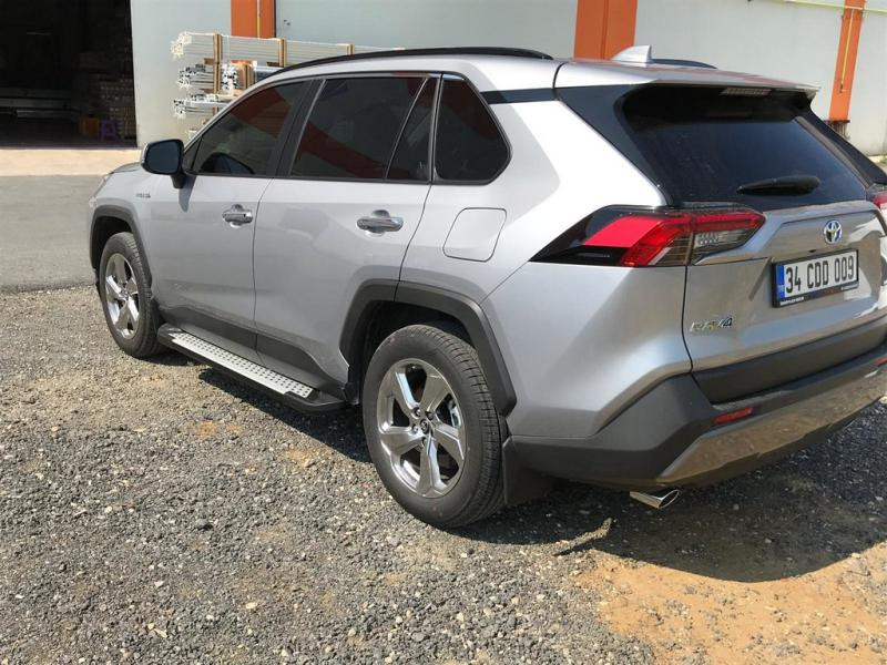 Купити Бокові пороги Allmond Grey (2 шт., алюміній) для Toyota Rav 4 2019- рр