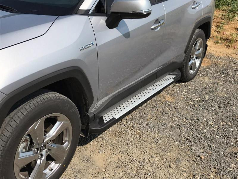 Купити Бокові пороги Allmond Grey (2 шт., алюміній) для Toyota Rav 4 2019- рр