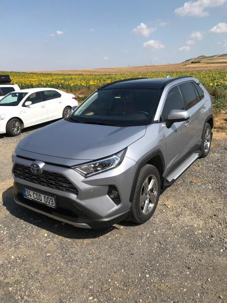 Купити Бокові пороги Allmond Grey (2 шт., алюміній) для Toyota Rav 4 2019- рр