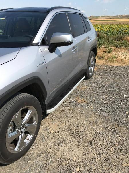 Купити Бокові пороги Tayga Grey (2 шт., алюміній) для Toyota Rav 4 2019- рр