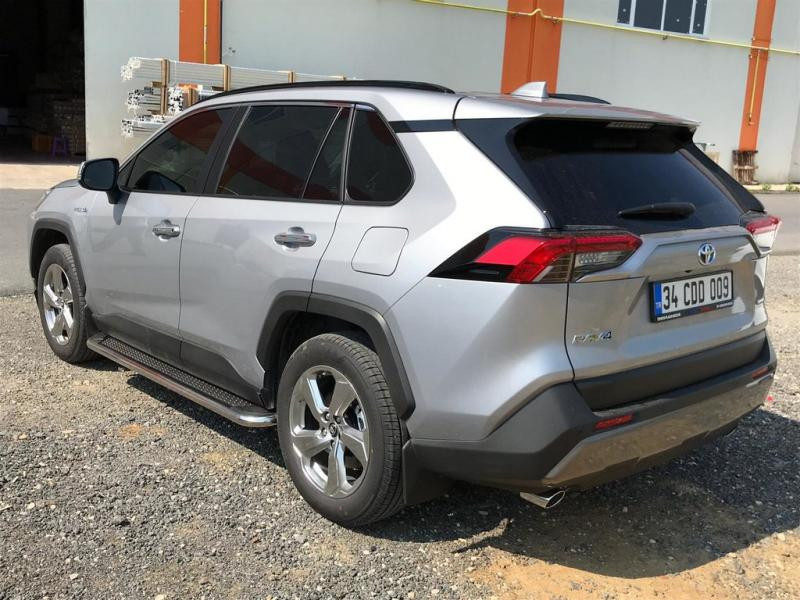 Купить Боковые пороги Maydos V2 (2 шт., алюминий с нержавейкой) для Toyota Rav 4 2019- гг