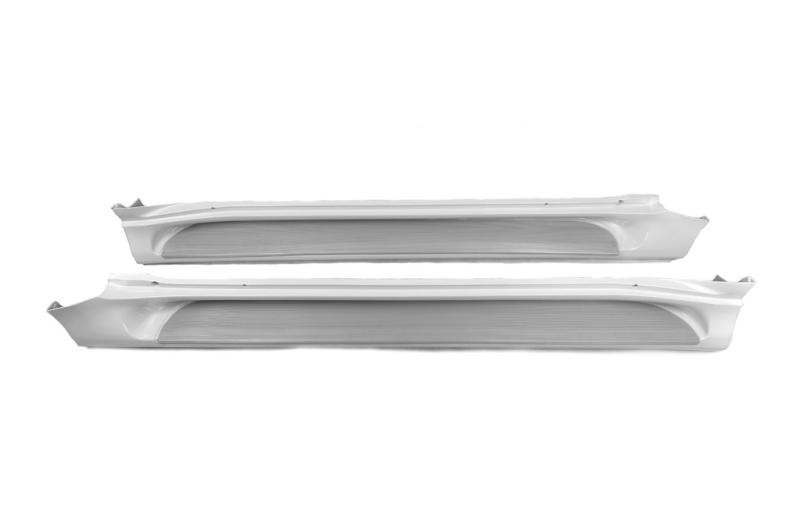 Купити Бокові пороги GX-style (2 шт., алюміній) Білий колір (сіра підніжка) для Toyota Land Cruiser Prado 150