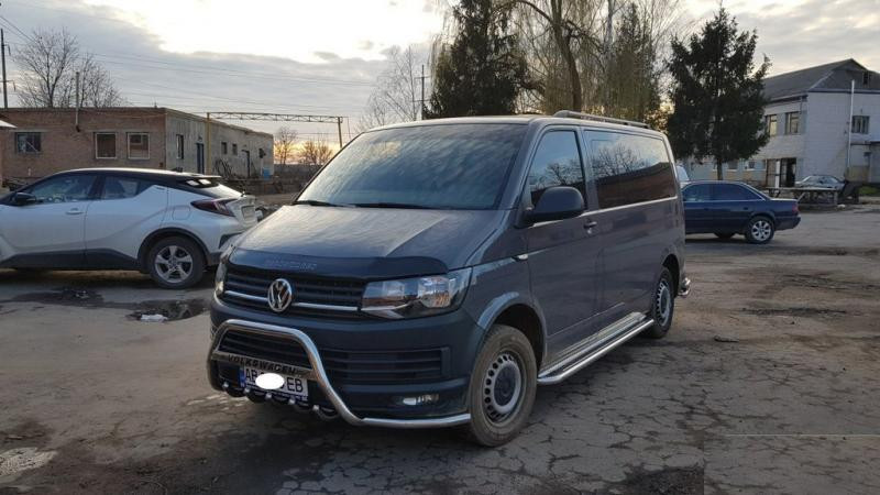 Купити Кенгурятник з вусами WT004-ST (нерж) для Volkswagen T6