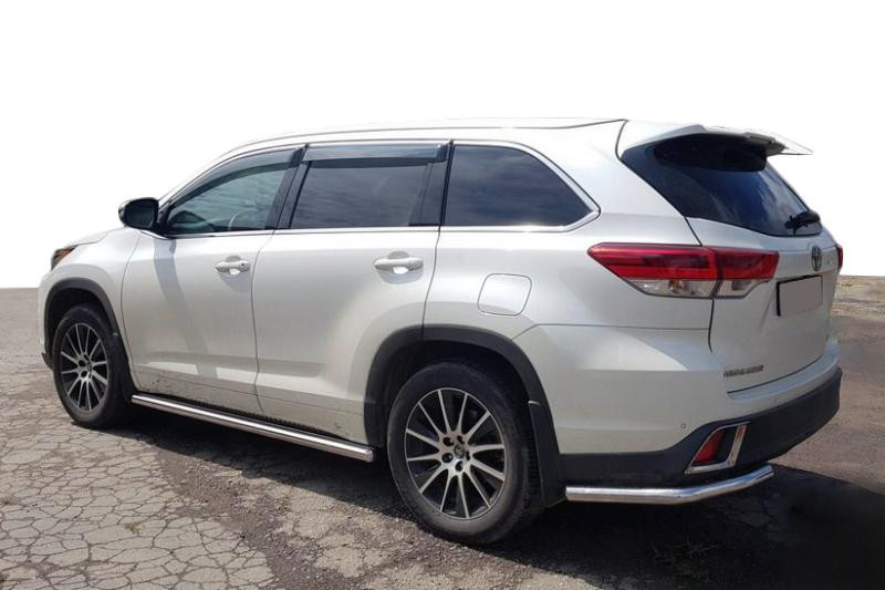 Купити Задні куточки (2 шт., нерж) для Toyota Highlander 2013-2019 рр