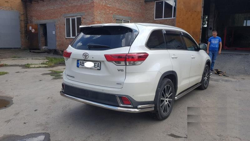 Купити Задній захист AK005-2 (2 шт., нерж) для Toyota Highlander 2013-2019 рр