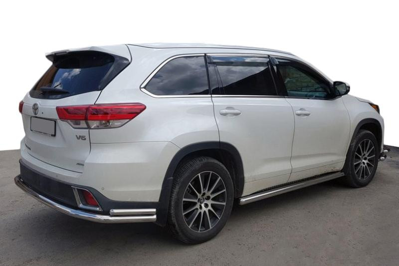 Купити Задній захист AK005-2 (2 шт., нерж) для Toyota Highlander 2013-2019 рр