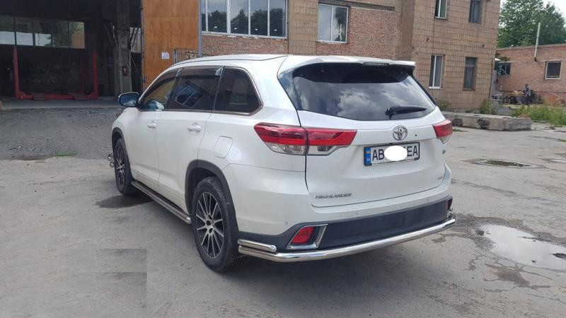 Купити Задній захист AK005-2 (2 шт., нерж) для Toyota Highlander 2013-2019 рр